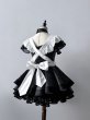 画像7: レトロな黒と白のストライプロリータメイド服　 大きいサイズ　コスプレ衣装 (7)