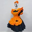 画像4: パンプキン　エプロン付き可愛いメイド服 ミニ丈ワンピース コスチューム 半袖 フリル カチューシャ付き 蝶結び コスプ衣装 (4)