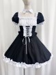 画像3: 十字架　可愛いメイド服 ミニ丈ワンピース コスチューム 半袖 フリル カチューシャ付き 蝶結び コスプレ衣装 (3)