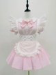 画像3: エプロン付き可愛いメイド服 ミニ丈ワンピース コスチューム 半袖 フリル カチューシャ付き 蝶結び コスプ衣装 (3)