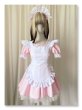 画像7: シンプルなエプロン付き可愛いメイド服 ミニ丈ワンピース コスチューム 半袖 フリル カチューシャ付き 蝶結び コスプレ衣装 (7)