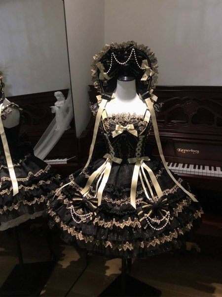 画像1: ゴスロリ ロリータ ワンピース ゴシック ハロウィン コスプレ アイドル衣装 ノースリーブ ミニ丈 可愛い ドレス 原宿系 姫 JSK コスチューム 仮装 パーティー イベント ライブ 撮影 レディース きれいめ 演出服 学園祭  (1)