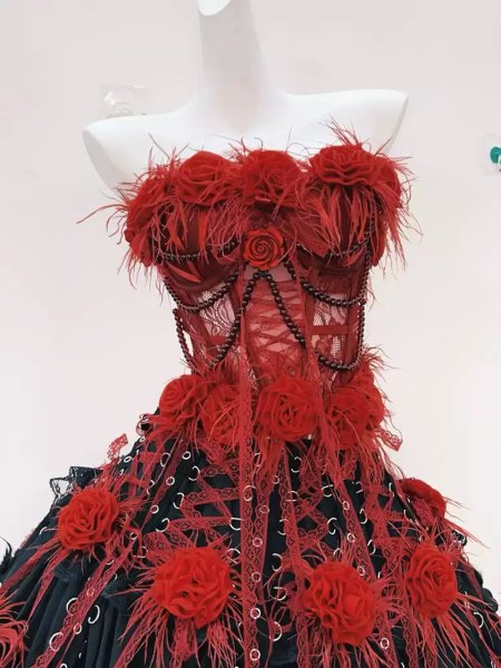 画像3: ゴシックスタイルのセクシーなヨーロッパとアメリカのホットガールの衣装ステージパフォーマンス音楽フェスティバルスーツレースコスプレ 衣装 通販 オーダーメイド (3)