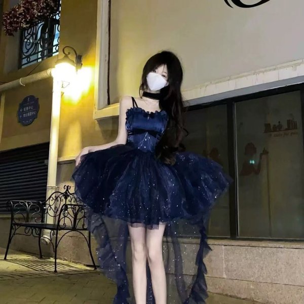 画像15: フランスのプリンセスドレス、夏のロリータドレス、妖精のトレイン、白い月光のスパンコールの誕生日の大人のドレス (15)