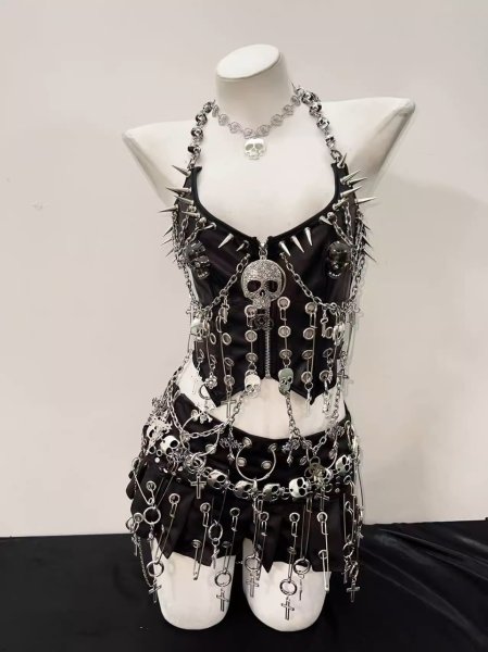 画像1: セクシーでパンクなベスト、ゴシックベスト、ベイビーベスト、ホットガールベスト、ヨーロッパとアメリカのベスト、オリジナルベスト コスプレ 衣装 通販 オーダーメイド (1)