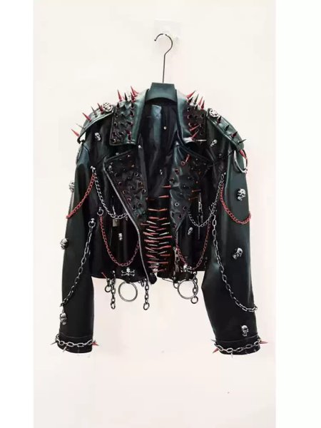 画像6: パンクレザージャケット、ヒップホップレザージャケット、ロックレザージャケット、ヘビーデューティーレザージャケットコスプレ 衣装 通販 オーダーメイド (6)