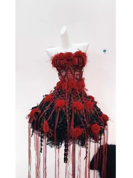 画像6: ゴシックスタイルのセクシーなヨーロッパとアメリカのホットガールの衣装ステージパフォーマンス音楽フェスティバルスーツレースコスプレ 衣装 通販 オーダーメイド (6)