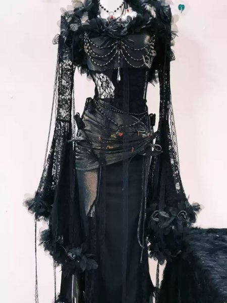 画像2: ゴシックドレス、ダークドレス、ヴァンパイアドレス、レースドレス、宮廷風クラシックドレス　コスプレ 衣装 通販 オーダーメイド (2)