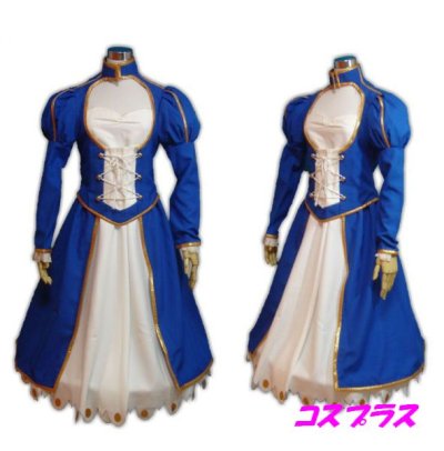 画像1: Fate/stay night セイバー青ドレス戦闘服 風 コスプレ 衣装 通販 オーダーメイド