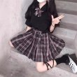 画像7: チェックスカート　ブラック　セーラー服 女子高生 ハロウィンJK 制服 コスチューム 女子制服  (7)