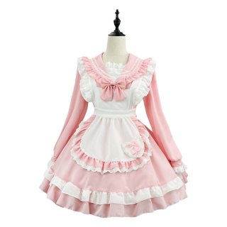 キュートなアリス風ロリータメイド服ワンピース コスプレ衣装