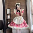 画像4: キュートなチェック柄　ロリータメイド服　　コスプレ 衣装 通販 オーダーメイド (4)