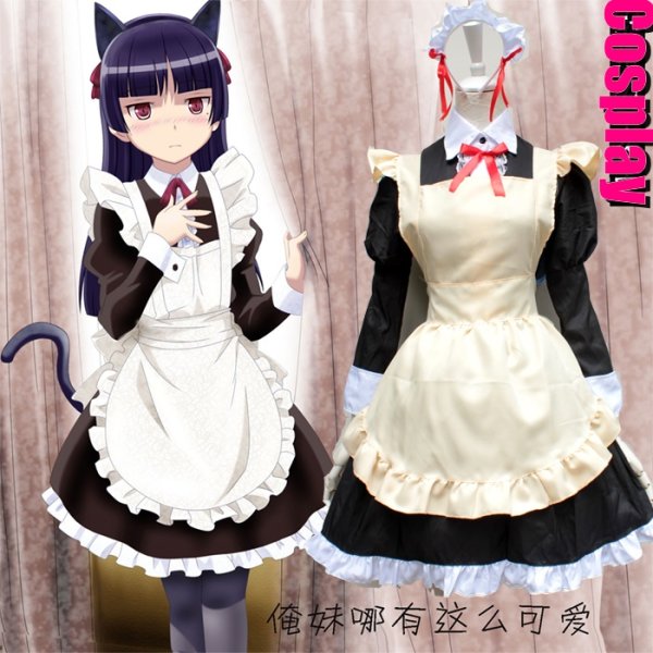 画像3: 俺の妹がこんなに可愛いわけがない 黒猫 くろねこ 高坂桐乃 風 コスプレ 衣装 通販 オーダーメイド (3)