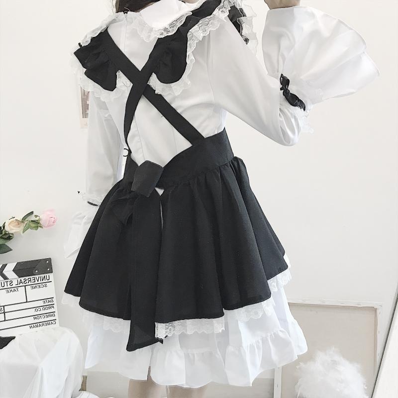 可愛いロングタイプ ロリータメイド服ドレスワンピース コスプレ衣装